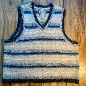 ST. JOHN’S BAY- Grey Tone Striped Sweater Vest